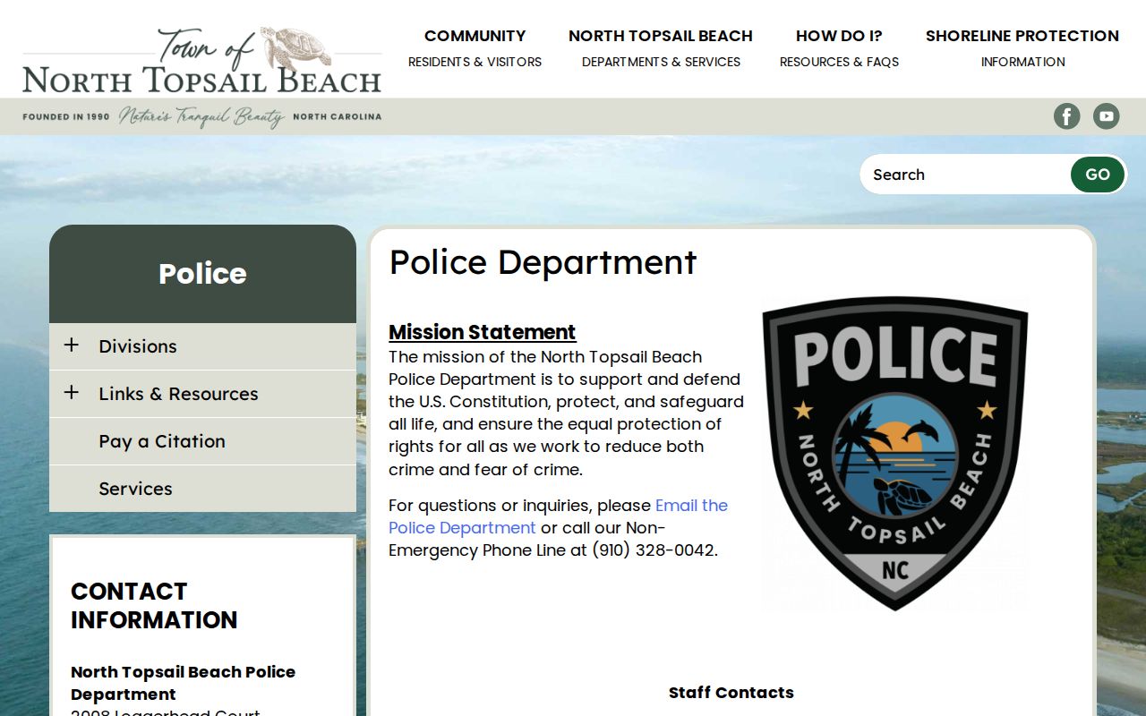North Topsail Beach court docket and town police citation channel