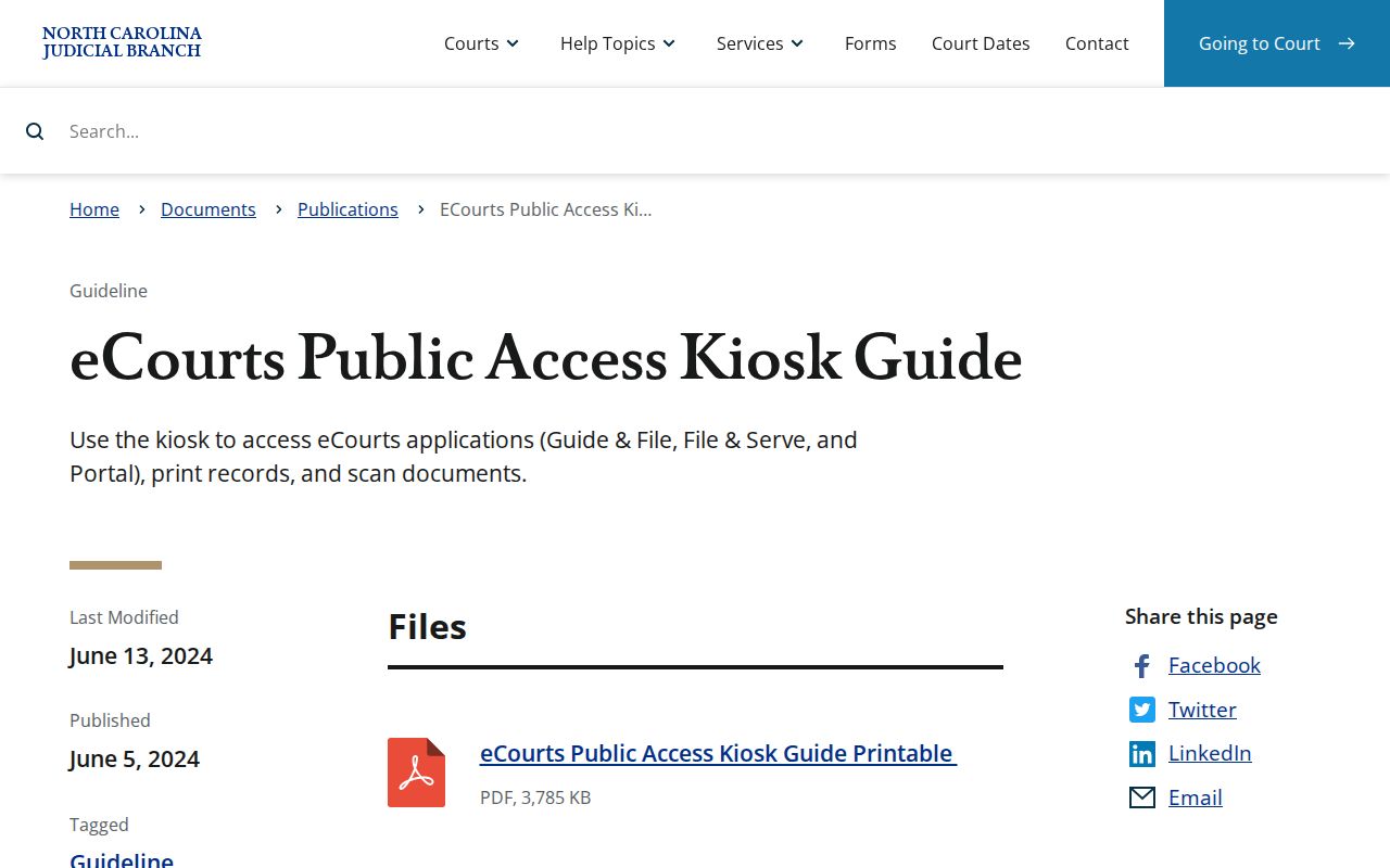 Onslow County traffic court records public kiosk search and copy access